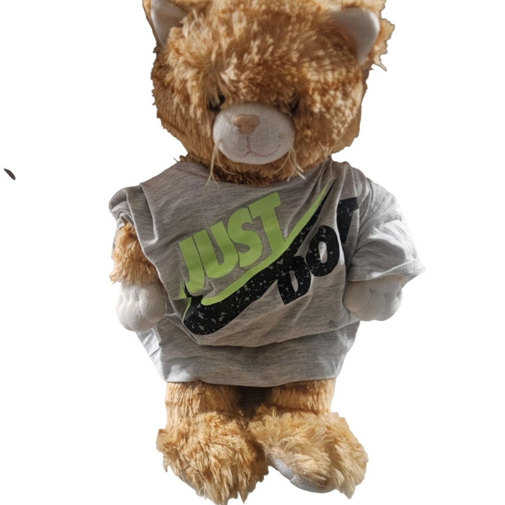 Cat‎ Build a bear plush with Nike Shirt Just Do It Swoosh Graphic